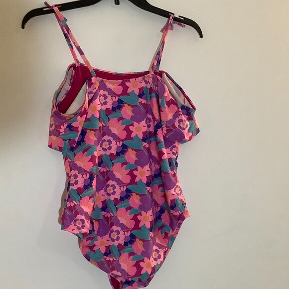 Girls One Piece Swim Suit Sz XL (14-16) Floral - Picture 2 of 4